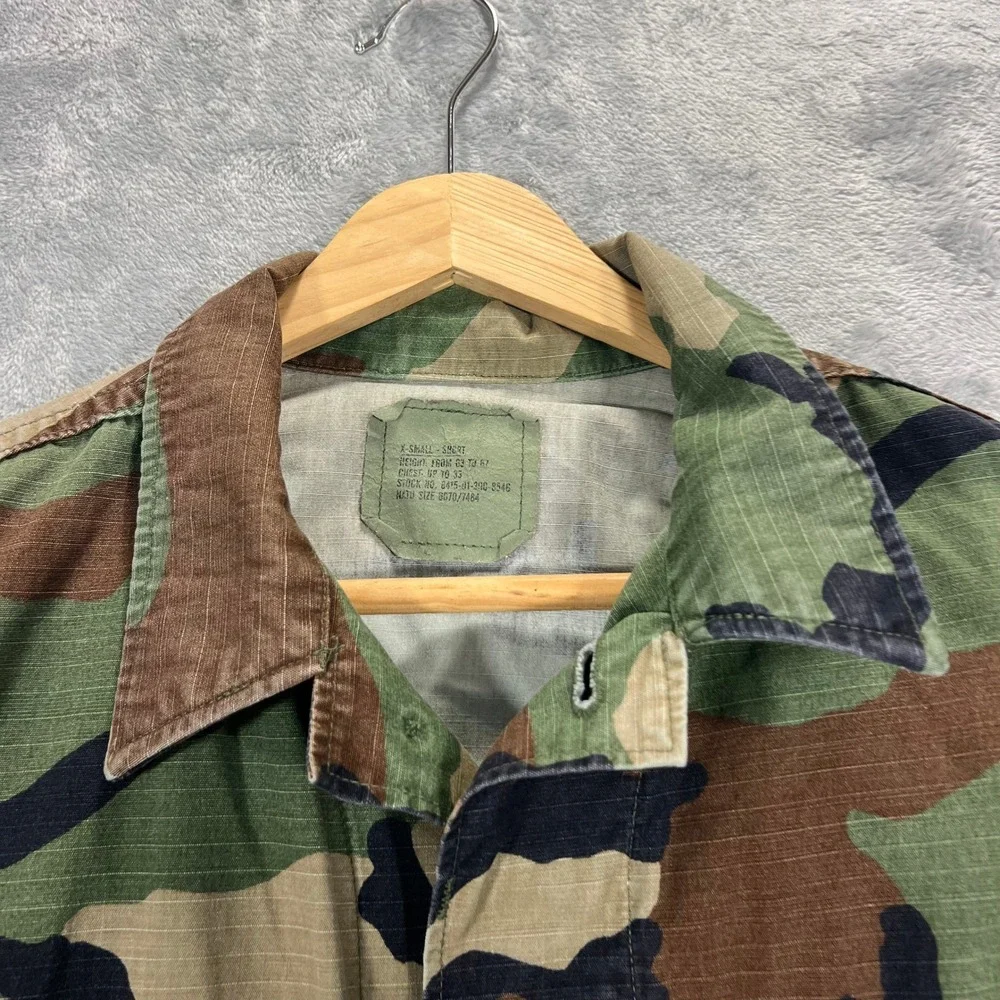 Army American Apparel Camo Combat Coat XS Short Green Ripstop Jacket Military